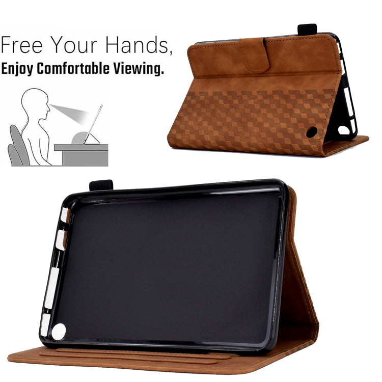 For Amazon Kindle Fire 7 2022 Rhombus Embossed Leather Tablet Case(Brown) - Amazon by PMC TechLife | Online Shopping South Africa | PMC TechLife | Buy Now Pay Later Mobicred
