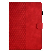 For Amazon Kindle PaperWhite 4 / 3 / 2 / 1 Rhombus Embossed Leather Tablet Case(Red)