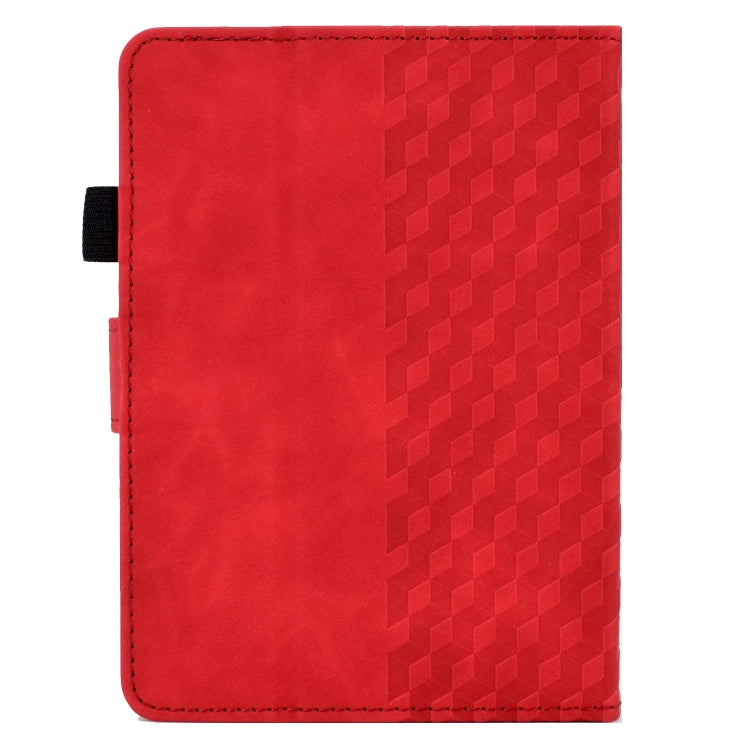 For Amazon Kindle PaperWhite 4 / 3 / 2 / 1 Rhombus Embossed Leather Tablet Case(Red)