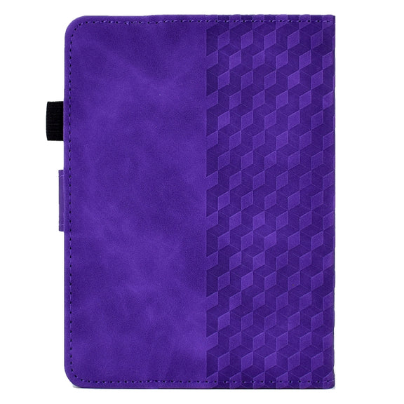 For Amazon Kindle PaperWhite 4 / 3 / 2 / 1 Rhombus Embossed Leather Tablet Case(Purple)