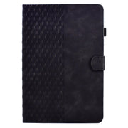 For Amazon Kindle PaperWhite 4 / 3 / 2 / 1 Rhombus Embossed Leather Tablet Case(Black)