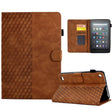For Amazon Kindle Fire 7 2019 / 2017 / 2015 Rhombus Embossed Leather Tablet Case(Brown) - Amazon by PMC TechLife | Online Shopping South Africa | PMC TechLife | Buy Now Pay Later Mobicred