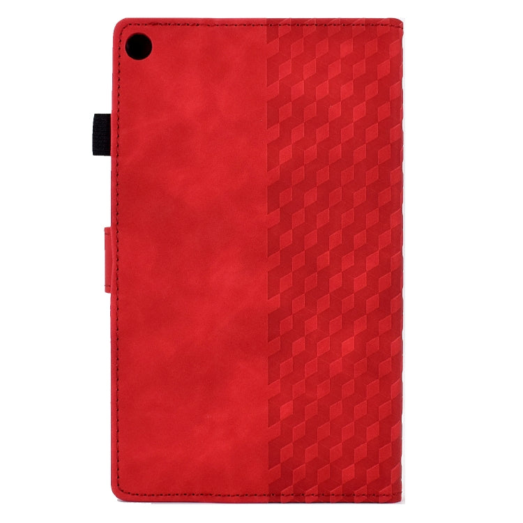 For Amazon Kindle Fire HD8 2018 / 2017 / 2016 Rhombus Embossed Leather Tablet Case(Red) - Amazon by PMC TechLife | Online Shopping South Africa | PMC TechLife | Buy Now Pay Later Mobicred