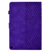 For Amazon Kindle Fire HD10 Plus 2021 Rhombus Embossed Leather Tablet Case(Purple)