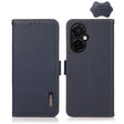 For OnePlus Nord CE 3 KHAZNEH Side-Magnetic Litchi Genuine Leather RFID Phone Case(Blue) - OnePlus Cases by PMC TechLife | Online Shopping South Africa | PMC TechLife | Buy Now Pay Later Mobicred