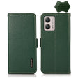 For Motorola Moto G13 / G23 / G53 5G KHAZNEH Side-Magnetic Litchi Genuine Leather RFID Phone Case(Green) - Motorola Cases by PMC TechLife | Online Shopping South Africa | PMC TechLife | Buy Now Pay Later Mobicred