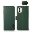 For Motorola Moto G73 5G KHAZNEH Side-Magnetic Litchi Genuine Leather RFID Phone Case(Green) - Motorola Cases by PMC TechLife | Online Shopping South Africa | PMC TechLife | Buy Now Pay Later Mobicred