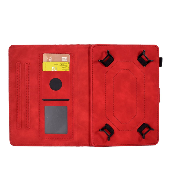 For 7.0 inch Universal Tablet Rhombus Embossed Leather Case(Red)