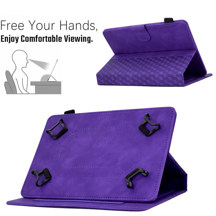 For 7.0 inch Universal Tablet Rhombus Embossed Leather Case(Purple) - 7 inch by PMC TechLife | Online Shopping South Africa | PMC TechLife | Buy Now Pay Later Mobicred