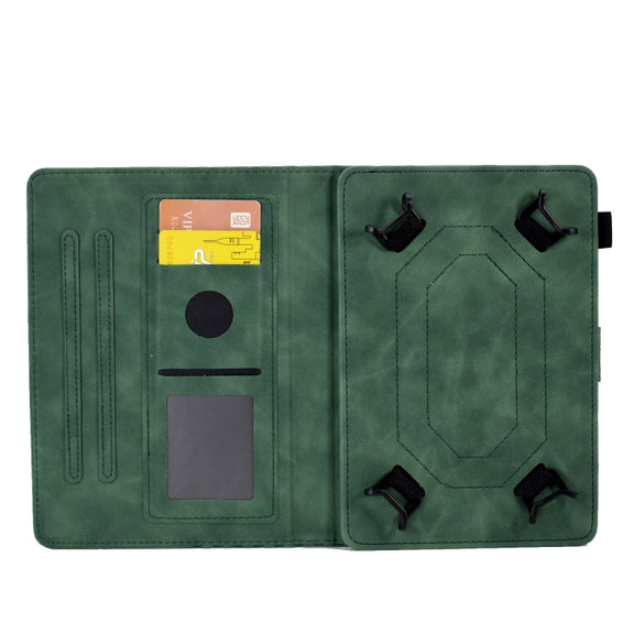 For 8.0 inch Universal Tablet Rhombus Embossed Leather Case(Green)