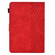 For 10.0 inch Universal Tablet Rhombus Embossed Leather Case(Red)