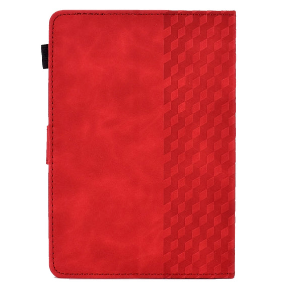 For 10.0 inch Universal Tablet Rhombus Embossed Leather Case(Red)