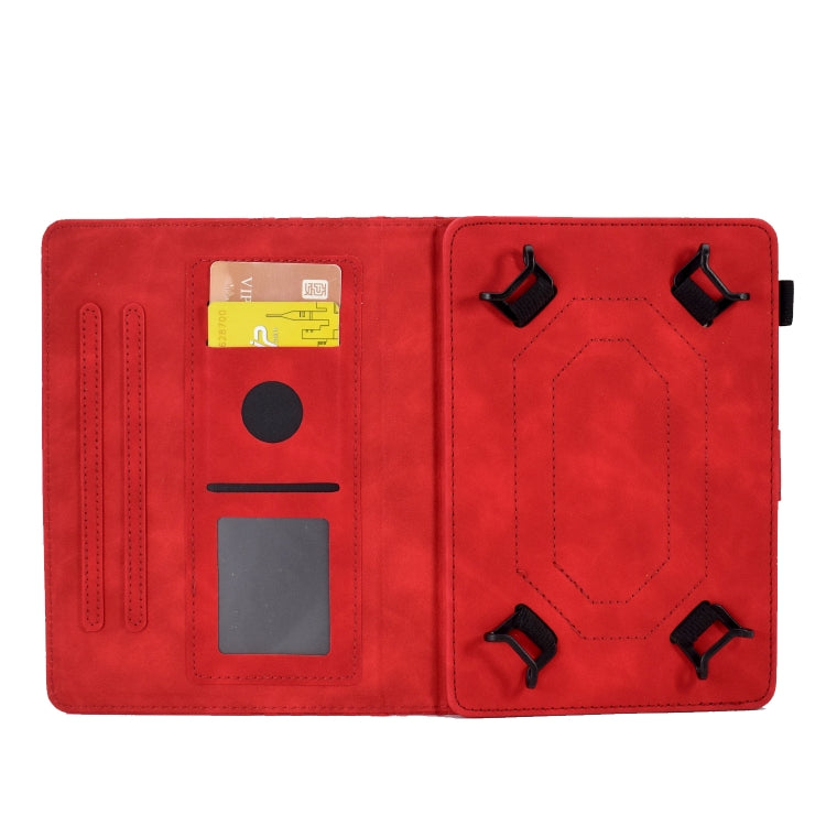 For 10.0 inch Universal Tablet Rhombus Embossed Leather Case(Red)