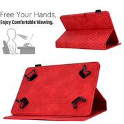 For 10.0 inch Universal Tablet Rhombus Embossed Leather Case(Red)