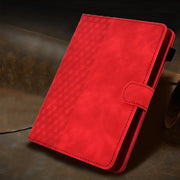For 10.0 inch Universal Tablet Rhombus Embossed Leather Case(Red)