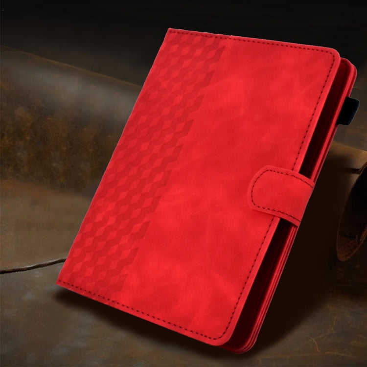 For 10.0 inch Universal Tablet Rhombus Embossed Leather Case(Red)