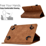 For 10.0 inch Universal Tablet Rhombus Embossed Leather Case(Brown)