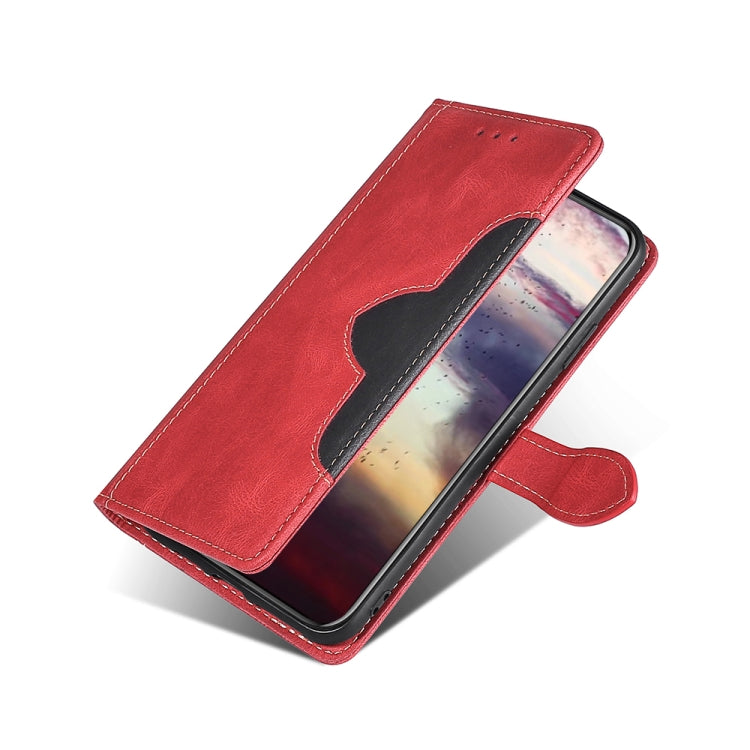 For OPPO Reno8 T 4G Skin Feel Magnetic Buckle Leather Phone Case(Red) - OPPO Cases by PMC TechLife | Online Shopping South Africa | PMC TechLife | Buy Now Pay Later Mobicred