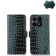 For Honor X8a 4G Crocodile Top Layer Cowhide Leather Phone Case(Green) - Honor Cases by PMC TechLife | Online Shopping South Africa | PMC TechLife | Buy Now Pay Later Mobicred