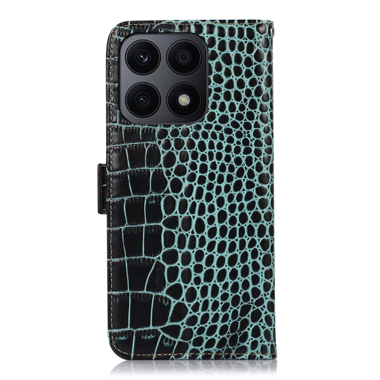 For Honor X8a 4G Crocodile Top Layer Cowhide Leather Phone Case(Green) - Honor Cases by PMC TechLife | Online Shopping South Africa | PMC TechLife | Buy Now Pay Later Mobicred