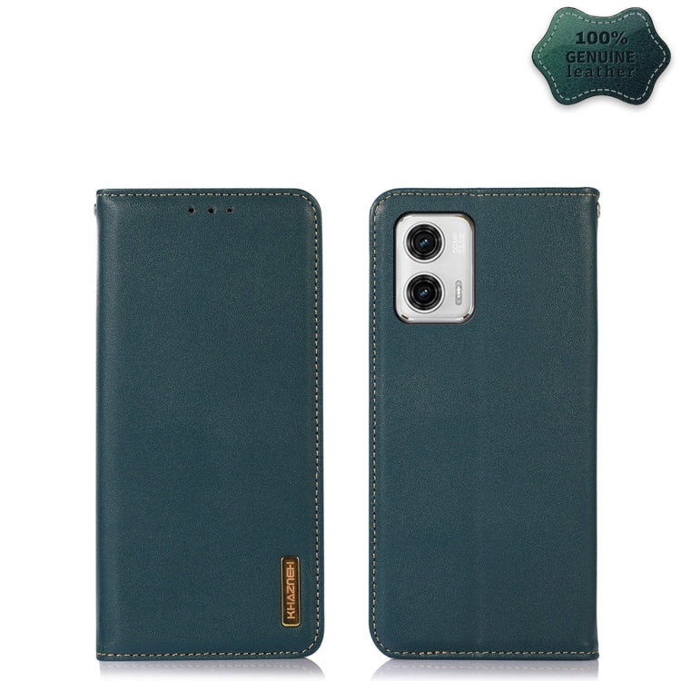 For Motorola Moto G73 5G KHAZNEH Nappa Top Layer Cowhide Leather Phone Case(Green) - Motorola Cases by PMC TechLife | Online Shopping South Africa | PMC TechLife | Buy Now Pay Later Mobicred