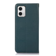 For Motorola Moto G73 5G KHAZNEH Nappa Top Layer Cowhide Leather Phone Case(Green)