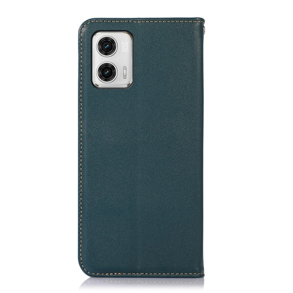 For Motorola Moto G73 5G KHAZNEH Nappa Top Layer Cowhide Leather Phone Case(Green)