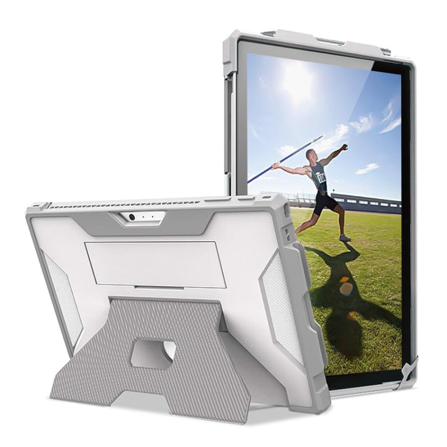 For MicroSoft Surface Pro 4 / 5 / 6 / 7 Armor Kickstand Shockproof Tablet Case(Grey White)