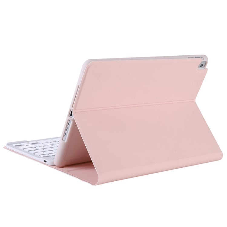 T102B For iPad Air / Pro 10.5 inch (2019) TPU Candy Color Ultra-thin Bluetooth Keyboard Tablet Case with Stand & Pen Slot(Pink)