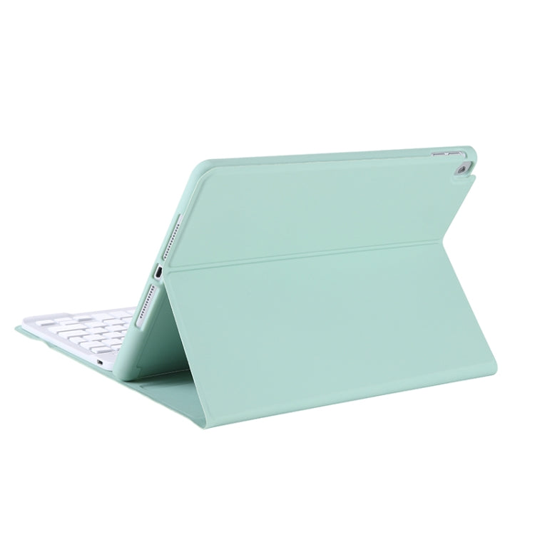 T102B For iPad Air / Pro 10.5 inch (2019) TPU Candy Color Ultra-thin Bluetooth Keyboard Tablet Case with Stand & Pen Slot(Light Green)