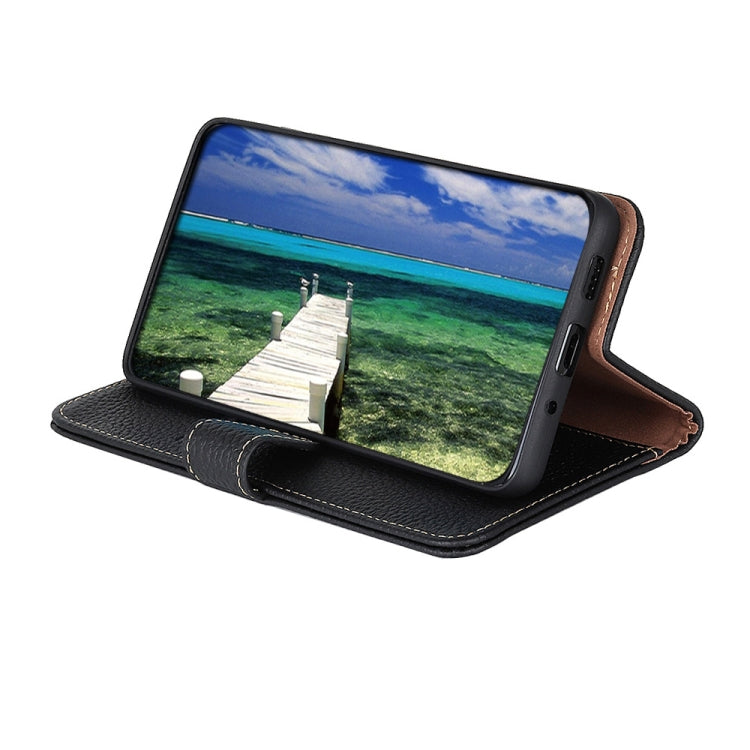 For Sony Xperia 10 IV KHAZNEH Litchi Genuine Leather Phone Case(Black) - Sony Cases by PMC TechLife | Online Shopping South Africa | PMC TechLife | Buy Now Pay Later Mobicred