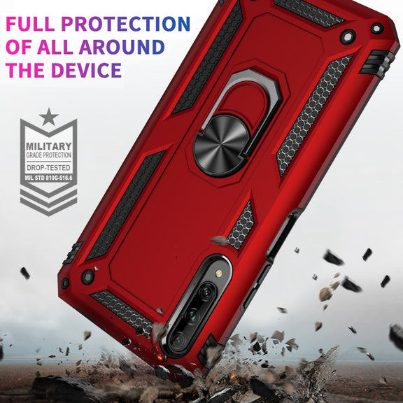 For Huawei Y9s Shockproof TPU + PC Protective Case with 360 Degree Rotating Holder(Green)