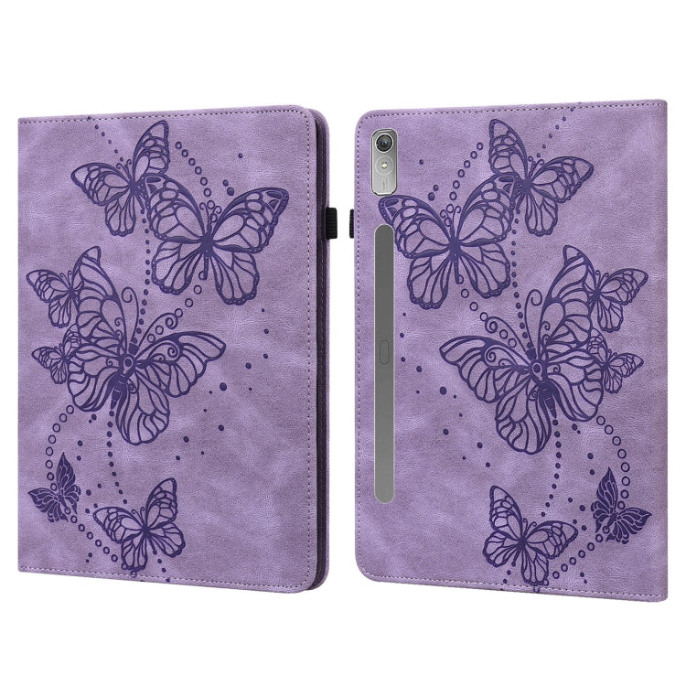 For Lenovo Pad Pro 2022 11.2 inch / Tab P11 Pro Gen 2 Embossed Butterfly Pattern Leather Tablet Case(Purple) - free shipping - PMC TechLife - Order now!
