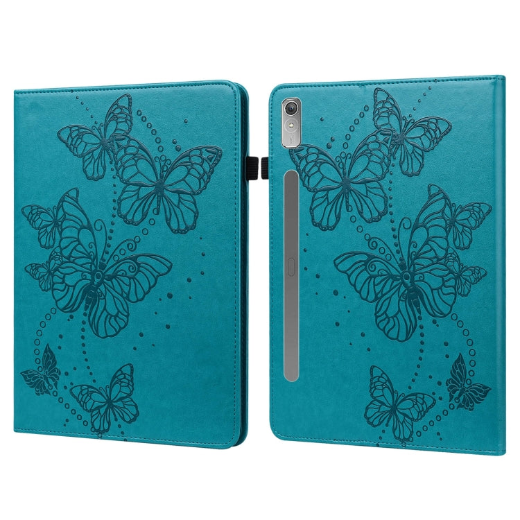 For Lenovo Pad Pro 2022 11.2 inch / Tab P11 Pro Gen 2 Embossed Butterfly Pattern Leather Tablet Case(Blue) - Lenovo by PMC TechLife | Online Shopping South Africa | PMC TechLife | Buy Now Pay Later Mobicred