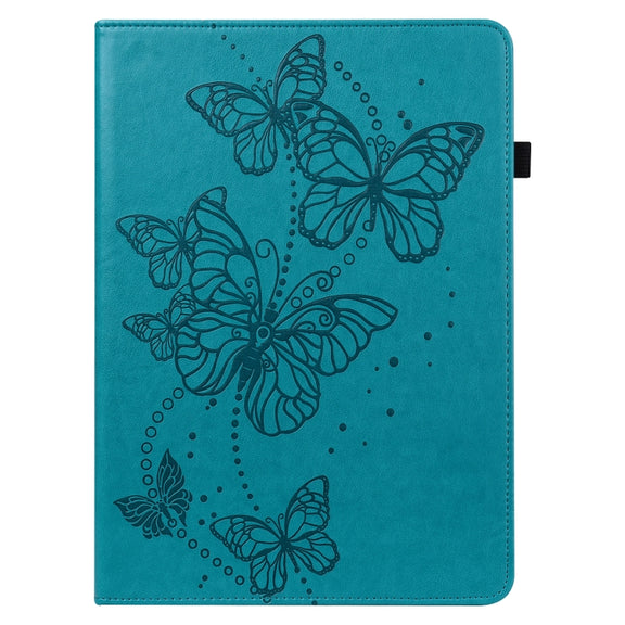 For Lenovo Pad Pro 2022 11.2 inch / Tab P11 Pro Gen 2 Embossed Butterfly Pattern Leather Tablet Case(Blue)