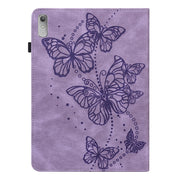 For Lenovo Pad Plus 2023 11.5 inch / Tab P11 Gen 2 Embossed Butterfly Pattern Leather Tablet Case(Purple)