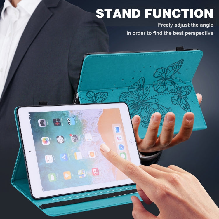 For Lenovo Pad Plus 2023 11.5 inch / Tab P11 Gen 2 Embossed Butterfly Pattern Leather Tablet Case(Blue)