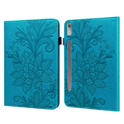 For Lenovo Pad Pro 2022 11.2 inch / Tab P11 Pro Gen 2 Lace Flower Embossing Pattern Leather Tablet Case(Blue)
