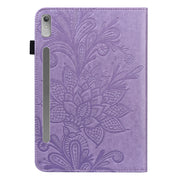 For Lenovo Pad Pro 2022 11.2 inch / Tab P11 Pro Gen 2 Lace Flower Embossing Pattern Leather Tablet Case(Purple)