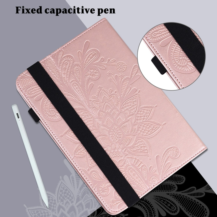 For Lenovo Pad Pro 2022 11.2 inch / Tab P11 Pro Gen 2 Lace Flower Embossing Pattern Leather Tablet Case(Gold)