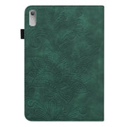 For Lenovo Pad Plus 2023 11.5 inch / Tab P11 Gen 2 Lace Flower Embossing Pattern Leather Tablet Case(Green)