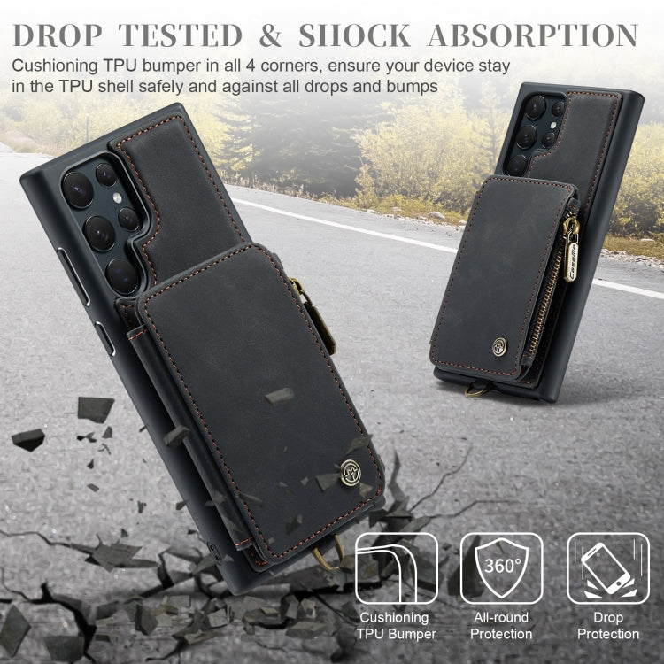 For Samsung Galaxy S23 Ultra 5G CaseMe C20 Multifunctional RFID Leather Phone Case(Black) - Galaxy S23 Ultra 5G Cases by CaseMe | Online Shopping South Africa | PMC Jewellery | Buy Now Pay Later Mobicred