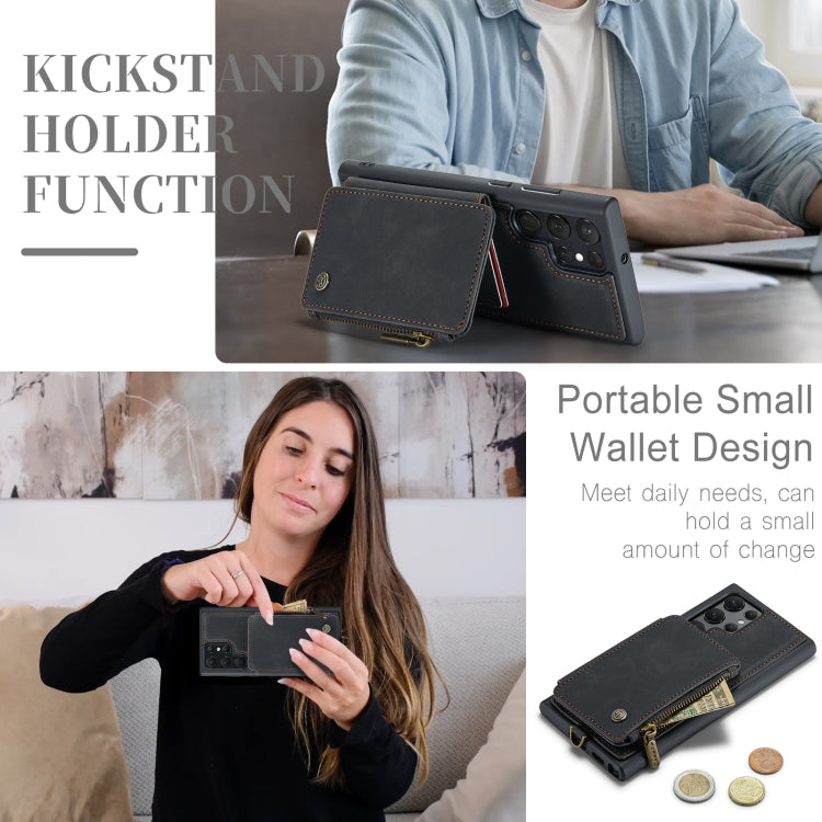 For Samsung Galaxy S23 Ultra 5G CaseMe C20 Multifunctional RFID Leather Phone Case(Black) - Galaxy S23 Ultra 5G Cases by CaseMe | Online Shopping South Africa | PMC Jewellery | Buy Now Pay Later Mobicred