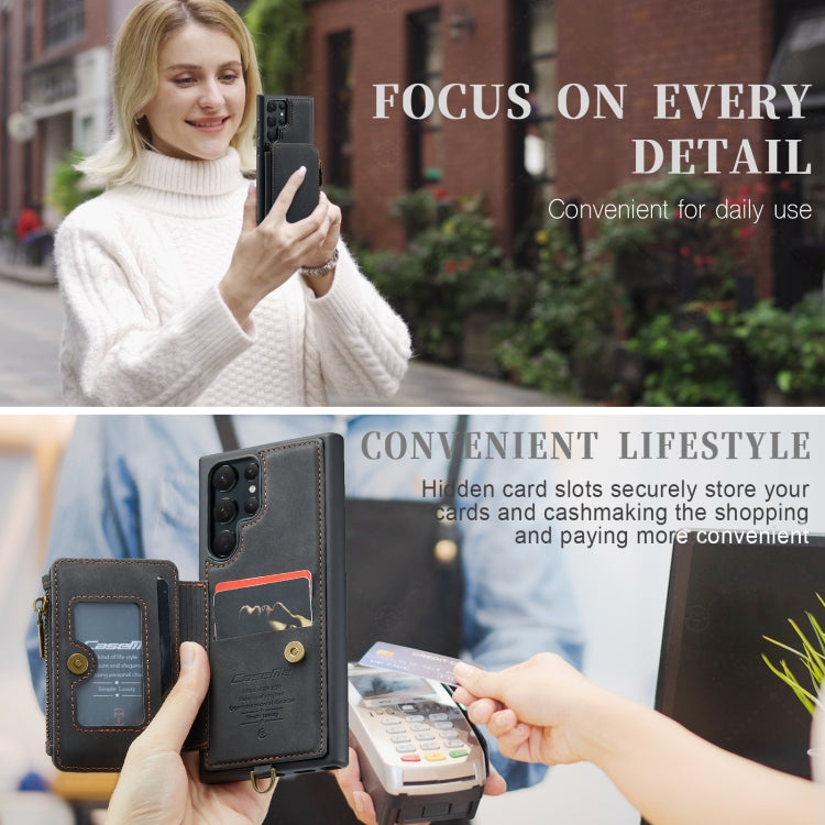 For Samsung Galaxy S23 Ultra 5G CaseMe C20 Multifunctional RFID Leather Phone Case(Black) - Galaxy S23 Ultra 5G Cases by CaseMe | Online Shopping South Africa | PMC Jewellery | Buy Now Pay Later Mobicred