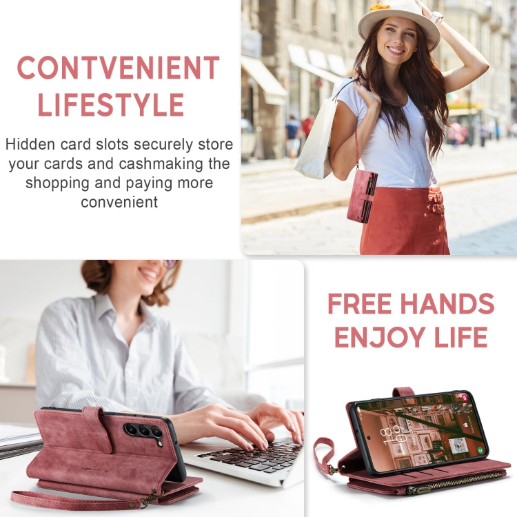 For Samsung Galaxy S23 5G CaseMe C30 Multifunctional Leather Phone Case(Red)