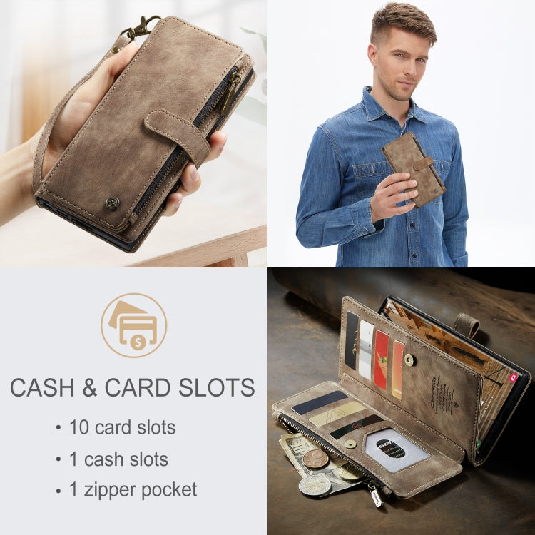 For Samsung Galaxy S23 Ultra 5G CaseMe C30 Multifunctional Leather Phone Case(Brown) - Galaxy S23 Ultra 5G Cases by CaseMe | Online Shopping South Africa | PMC Jewellery | Buy Now Pay Later Mobicred