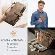 For Samsung Galaxy S23 Ultra 5G CaseMe C30 Multifunctional Leather Phone Case(Brown)