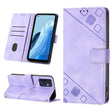 For OPPO Reno7 5G Foreign / Find X5 Lite Skin-feel Embossed Leather Phone Case(Light Purple) - OPPO Cases by PMC TechLife | Online Shopping South Africa | PMC TechLife | Buy Now Pay Later Mobicred