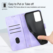 For OPPO Reno7 5G Foreign / Find X5 Lite Skin-feel Embossed Leather Phone Case(Light Purple)
