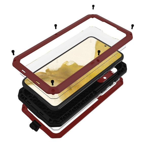 For Samsung Galaxy S23 5G RedPepper 360 Full Body Rugged Metal Water-resistant Phone Case(Red)